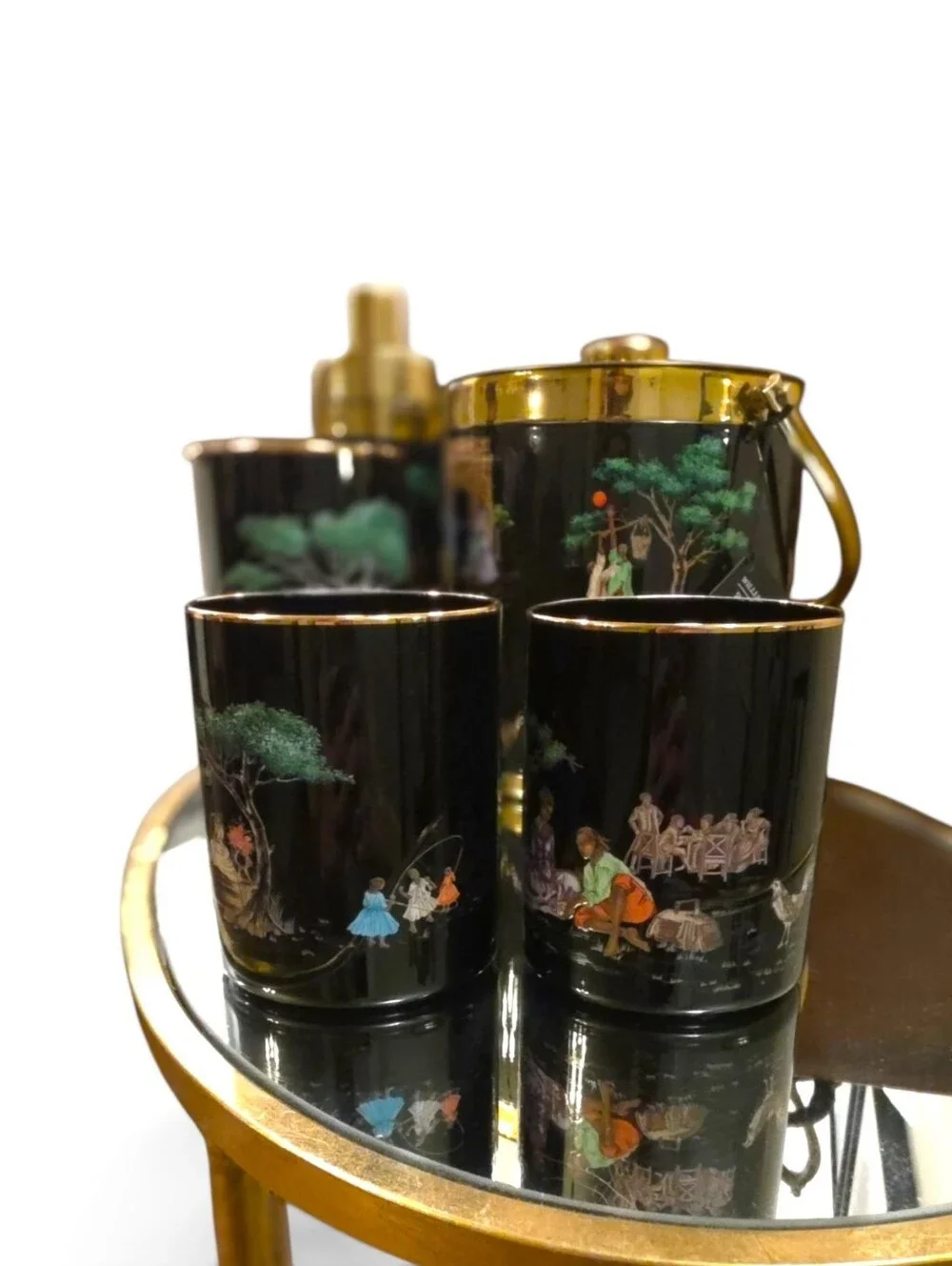 Williams Sonoma x Sheila Bridges Harlem Toile | Dbl Old Fashioned Glasses | NIB